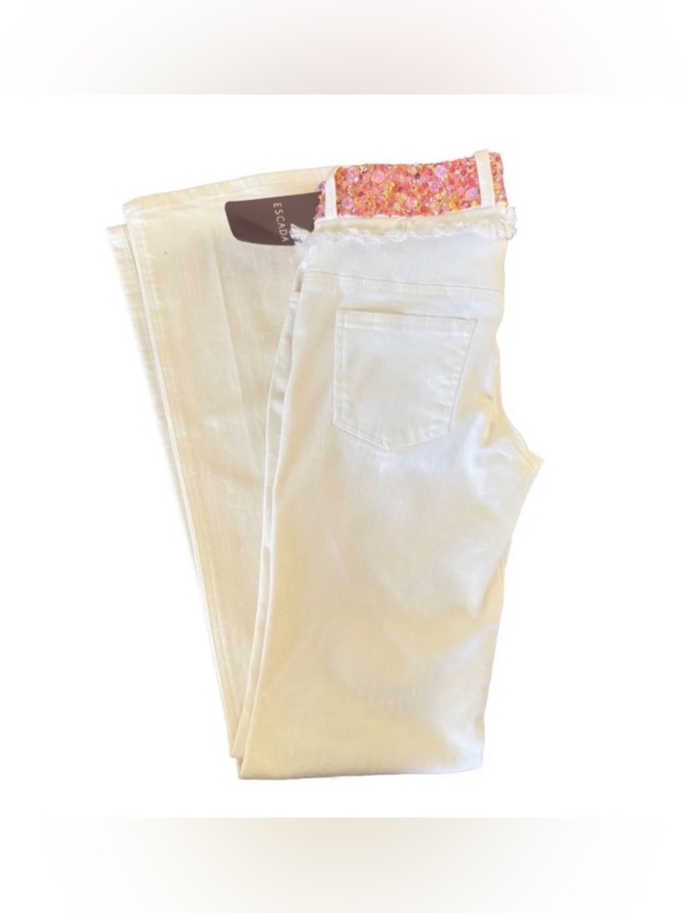 Rare Y2K 2005 Escada Fringe Beaded Sequin Belt Jeans
